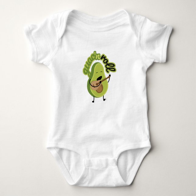 Funny Guac och Roll Avocado Baby Body Kostym T Shirt (Framsida)