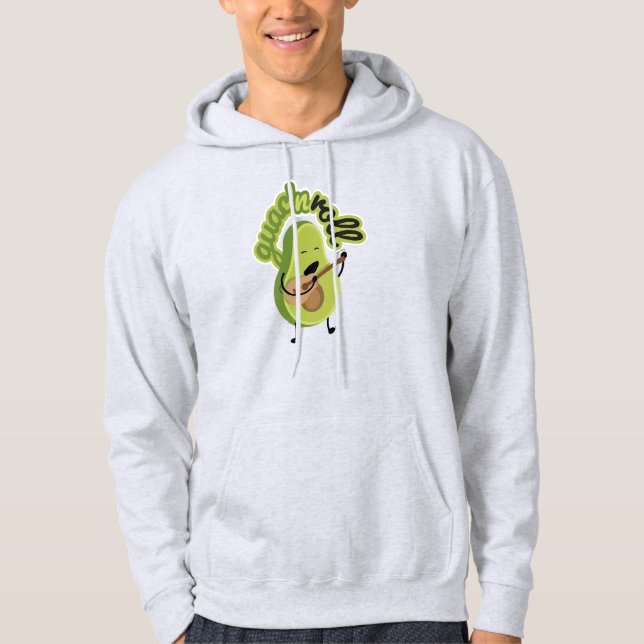 Funny Guac och Roll Avocado Hoodie (Framsida)