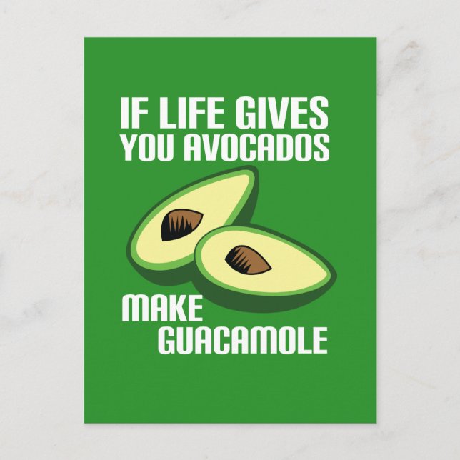 Funny Guacamole Avocado Joke Vykort (Framsida)