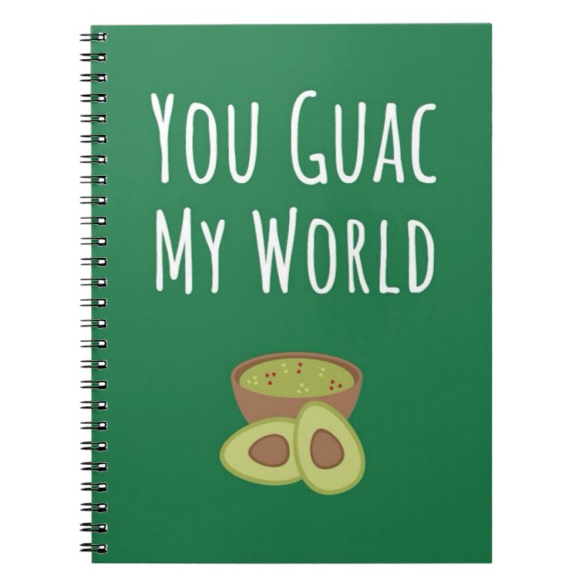 Funny Guacamole Gifts Green Avocado Cute Fruit Pun Anteckningsbok (Framsidan)