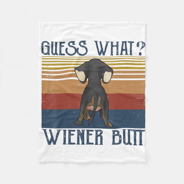 Funny Guess What Wiener Butt  Gift  Dachshund Love Fleecefilt (Framsidan)