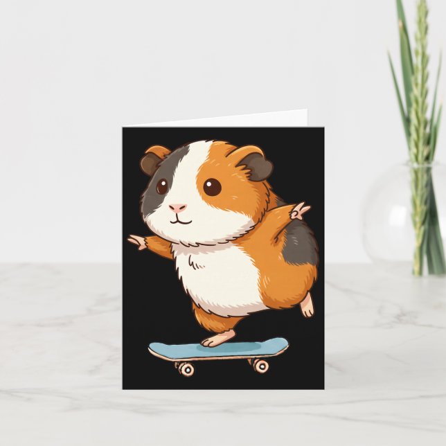 Funny Guinea G Skater Skateboard Ballerina Zoo Boy Kort (Framsida)