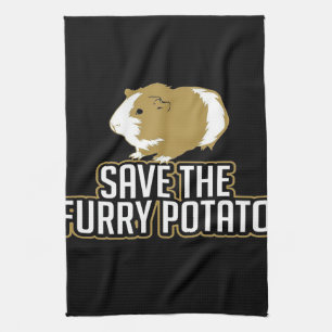 Funny Guinea Gris Älskare Spara Hårig potatis Kökshandduk