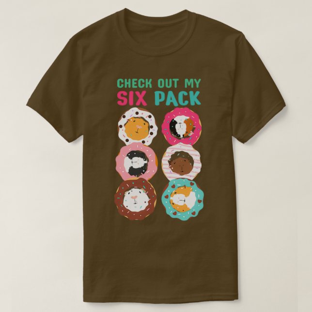 Funny Guinea Gris Donut Six Pack T Shirt (Design framsida)