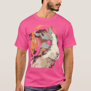 Funny Guinea Gris Gerbil-hörlurar T Shirt