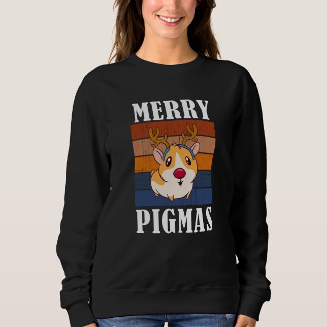 Funny Guinea Gris Merry Pigmas-jul T Shirt (Framsida)