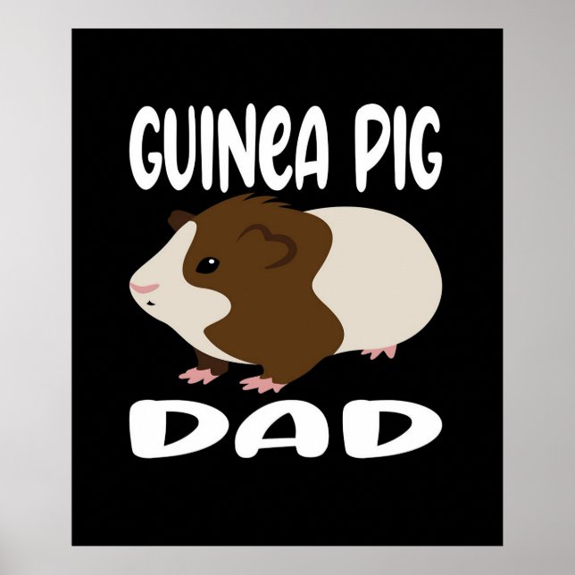 Funny Guinea Gris Pappa | Cute Pet | Djurälskare a Poster (Framsidan)