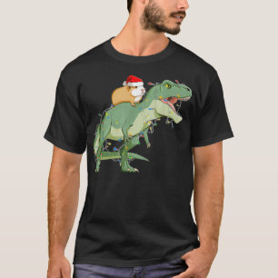 Funny Guinea Gris Riding jul Light T Rex Dino T Shirt