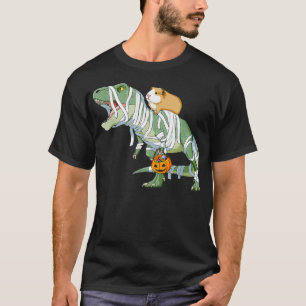 Funny Guinea Gris Riding Mummy T Rex Dinosaur Hall Shirt