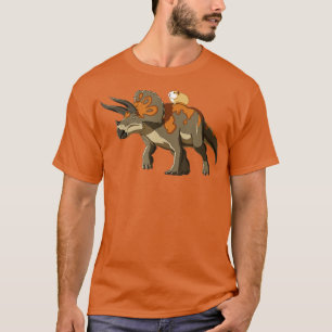 Funny Guinea Gris Riding Triceratops Dinosaur T Shirt