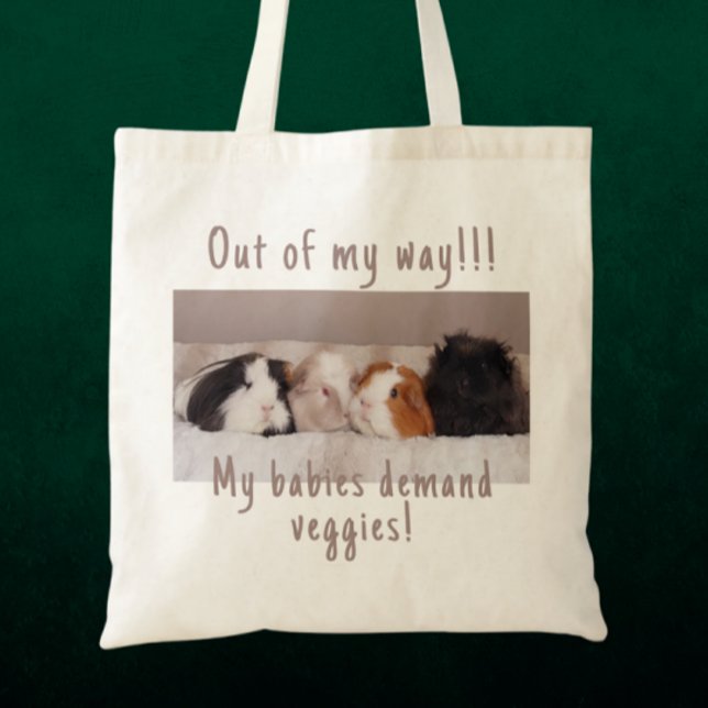 Funny Guinea Gris Tote Bag Anpassade Tygkasse (Skapare uppladdad)