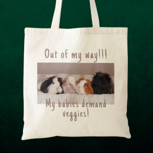 Funny Guinea Gris Tote Bag Anpassade Tygkasse
