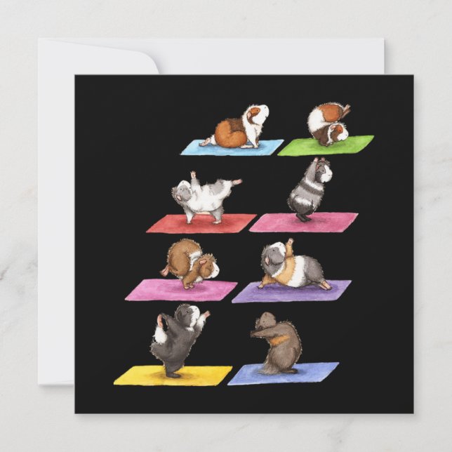 Funny Guinea Gris Yoga Anteckningskort (Framsida)