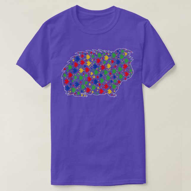 Funny Guinea pig Animals Puzzle Pieces Autism Awar T Shirt (Design framsida)