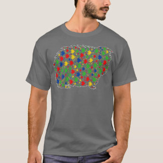 Funny Guinea pig Animals Puzzle Pieces Autism Awar T Shirt