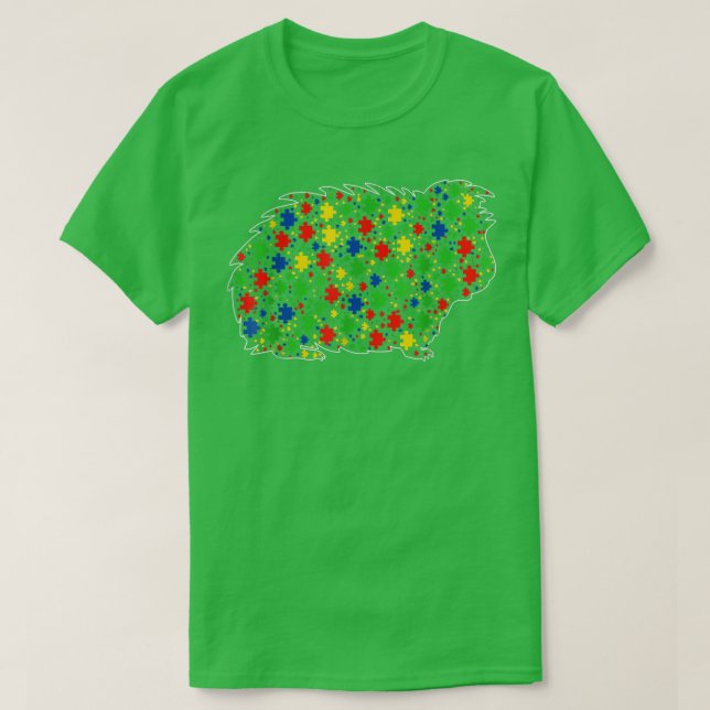 Funny Guinea pig Animals Puzzle Pieces Autism Awar T Shirt (Design framsida)