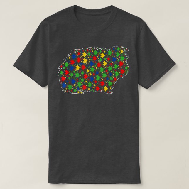 Funny Guinea pig Animals Puzzle Pieces Autism Awar T Shirt (Design framsida)