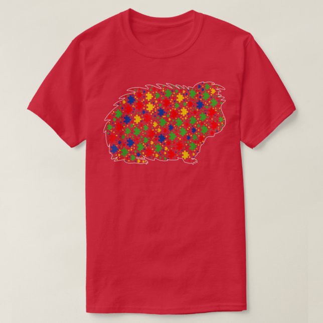 Funny Guinea Pig Animals Puzzle Pieces Autism Awar T Shirt (Design framsida)