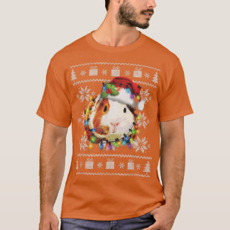 Funny Guinea Pig Christmas Reindeer Christmas Ligh T Shirt