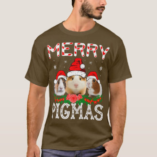 Funny Guinea Pig Christmas Santa Hats Guinea Pig L T Shirt