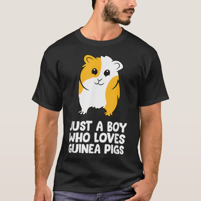 Funny Guinea Pig Just a Boy Who Loves Guinea Pigs  T Shirt (Framsida)