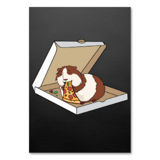 Funny Guinea Pig Pizza Cartoon Funny Pet Gift Idea Bordsnummer