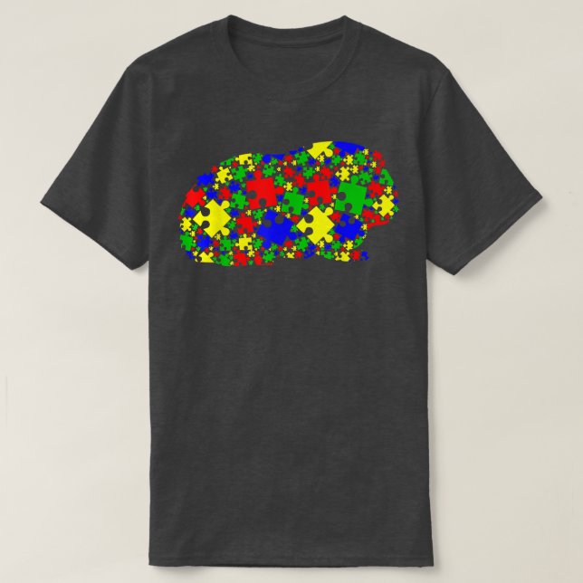 Funny Guinea pig Puzzle Animals Lover Autism Aware T Shirt (Design framsida)