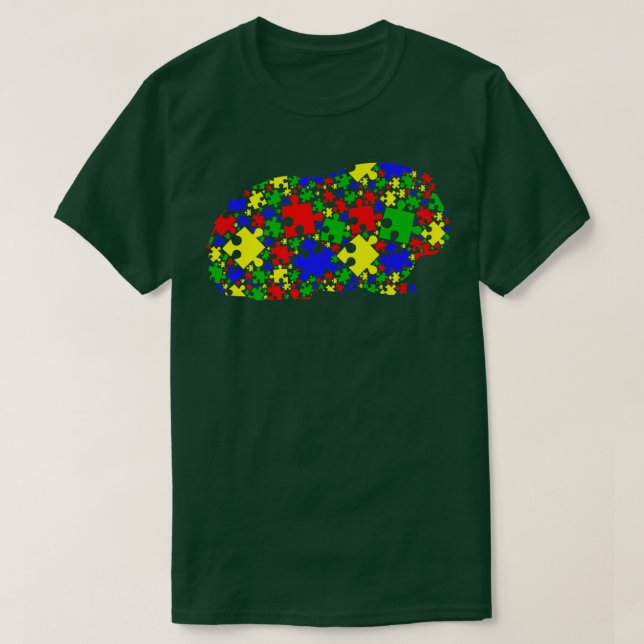Funny Guinea pig Puzzle Animals Lover Autism Aware T Shirt (Design framsida)
