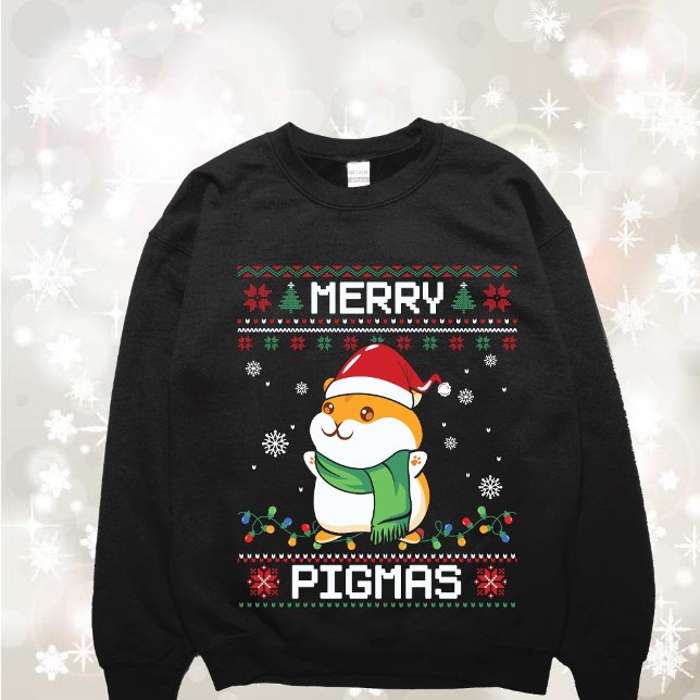 Funny guineansk gris Ugly Sweater Sweatshirt T Shirt (Skapare uppladdad)