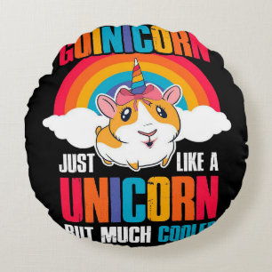 Funny Guinicorn Guinea Gris Älskare Pet Owner Gift Rund Kudde