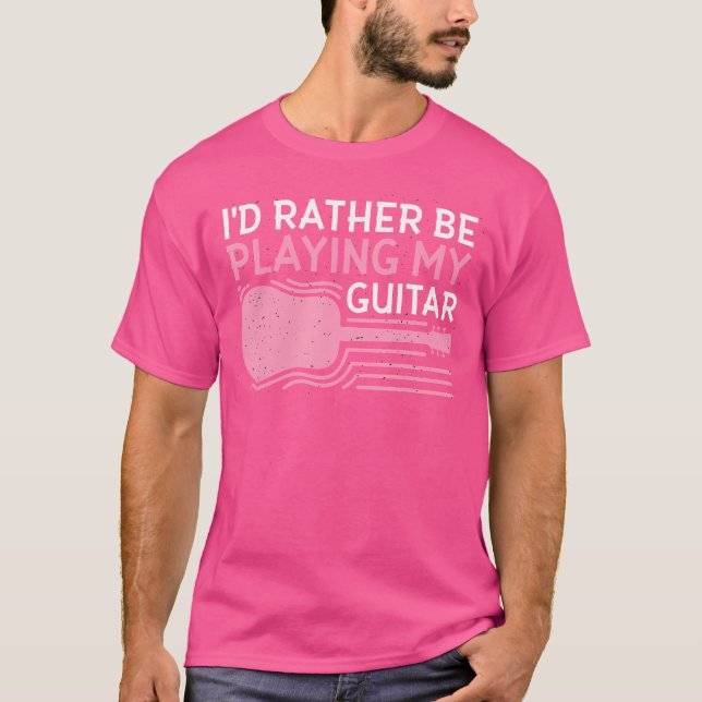 Funny Guitar Acoustic Guitar Musician T Shirt (Framsida)