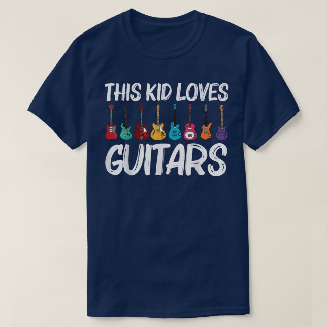 Funny Guitar Art Kids Boys Girls Guitar Player Ins T Shirt (Design framsida)