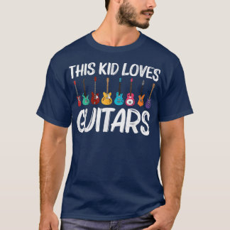 Funny Guitar Art Kids Boys Girls Guitar Player Ins T Shirt
