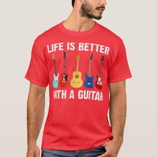 Funny Guitar Art Manar Women Guitar Älskare Player T Shirt