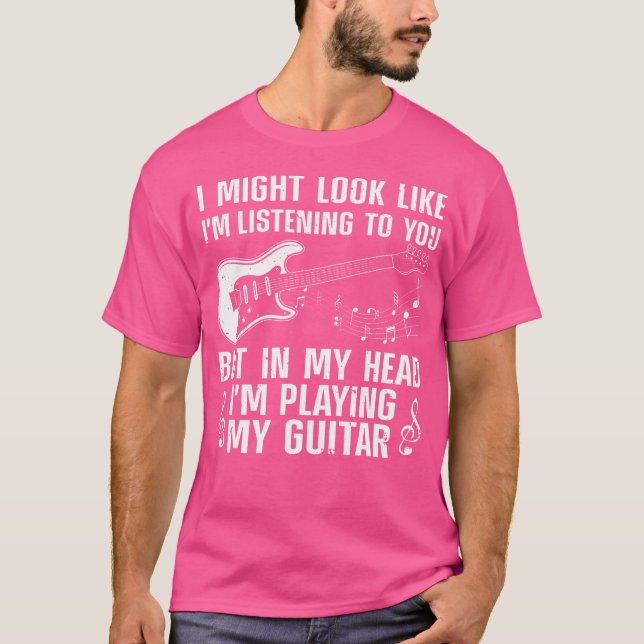 Funny Guitar Design För manar Kvinnor Guitarist Gu T Shirt (Framsida)