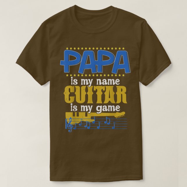 Funny Guitar Gift för Pappa Fars dag T Shirt (Design framsida)