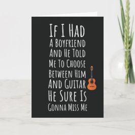 Funny Guitar Player Cards For Women Guitarist Girl Kort