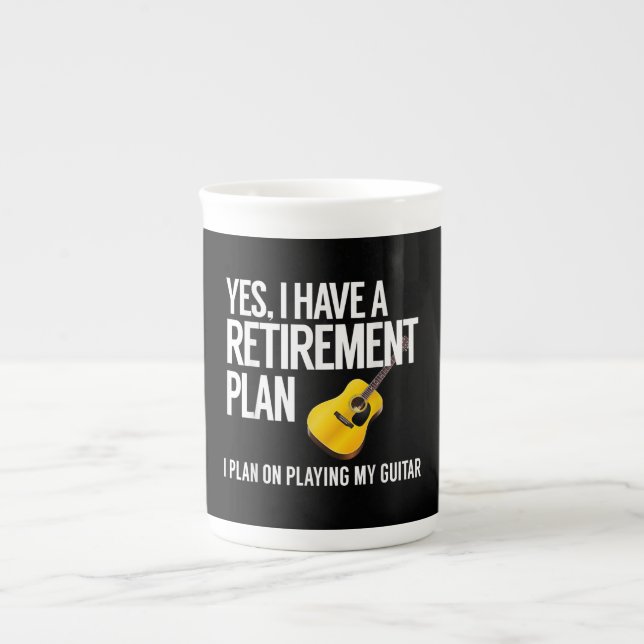 Funny Guitar Player Pension Gift Benporslin Mugg (Framsidan)