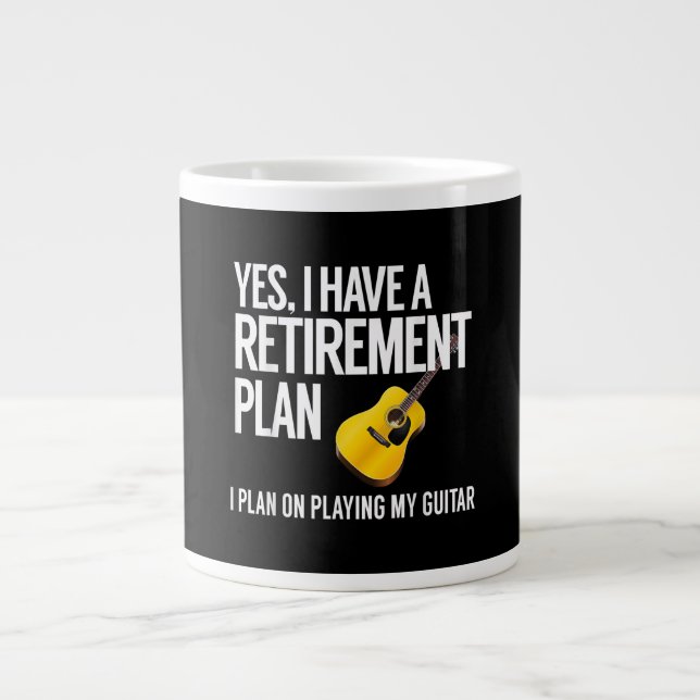 Funny Guitar Player Pension Gift Jumbo Mugg (Framsidan)