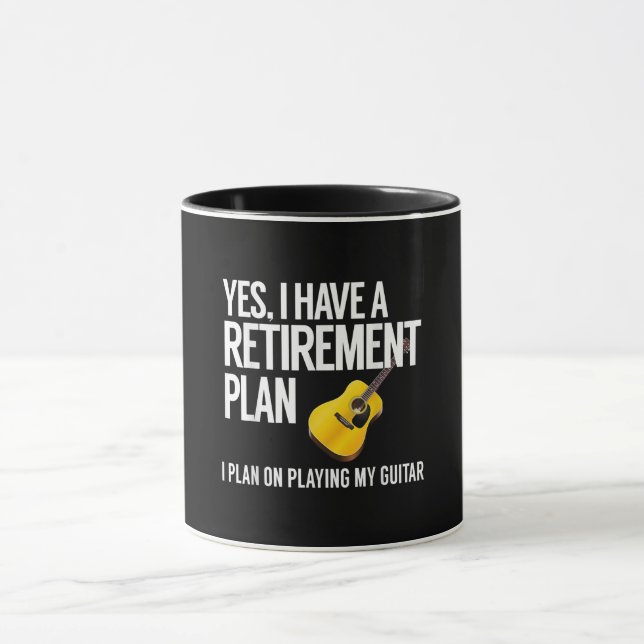 Funny Guitar Player Pension Gift Mugg (Center)