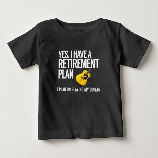 Funny Guitar Player Pension Gift T Shirt (Framsida)