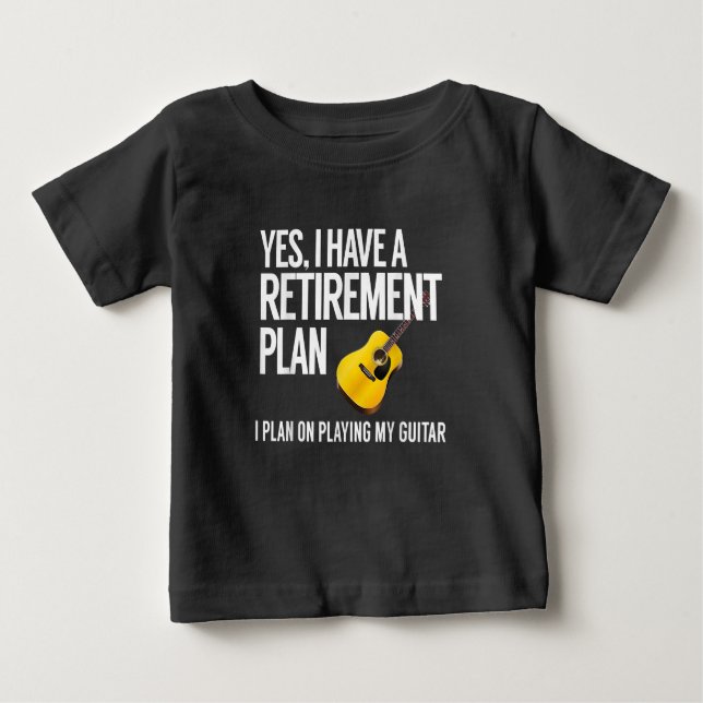 Funny Guitar Player Pension Gift T Shirt (Framsida)