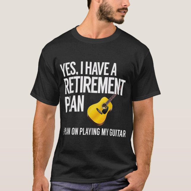 Funny Guitar Player Pension Gift T Shirt (Framsida)