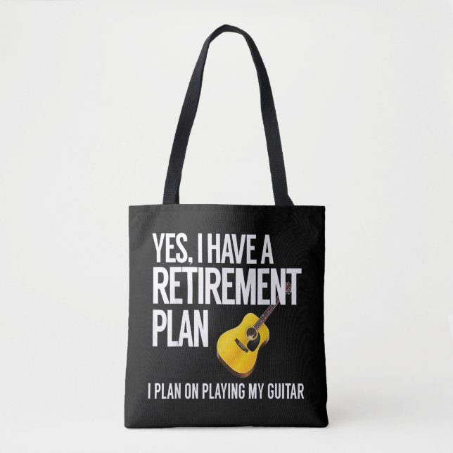 Funny Guitar Player Pension Gift Tygkasse (Framsida)