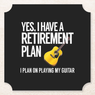 Funny Guitar Player Pension Gift Underlägg Papper
