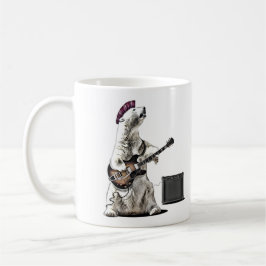 Funny Guitar Player Punk Bear Rock and Roll Mug Kaffemugg