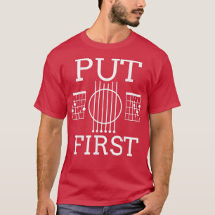Funny Guitar Put God First Vintage Music T Shirt