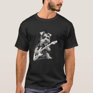 Funny Guitar Sten Schnauzer Hund Guitarist Long Sl T Shirt