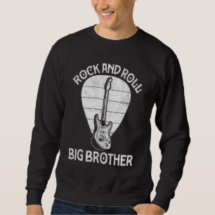 Funny Guitarist Big Bro Guitar Music Player Broth Lång Ärmad Tröja