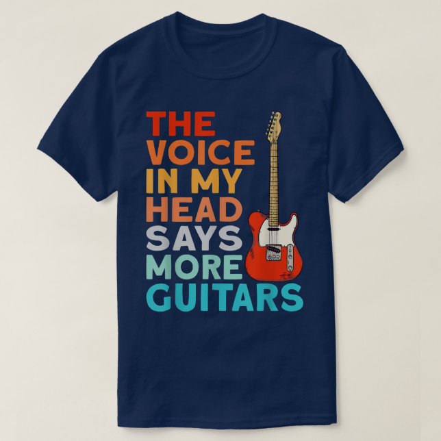 Funny Guitarist Voice i mitt huvud säger mer Gui T Shirt (Design framsida)
